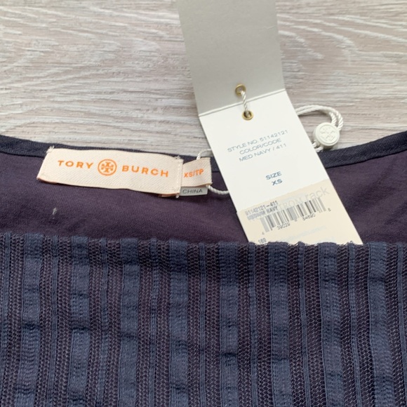 Tory Burch lace blouse Navy XS/TP NWT - Picture 6 of 9
